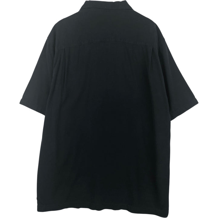 Tommy Bahama short sleeve open collar silk shirt, box shirt, men's size L silk black type Vintage Second Hand