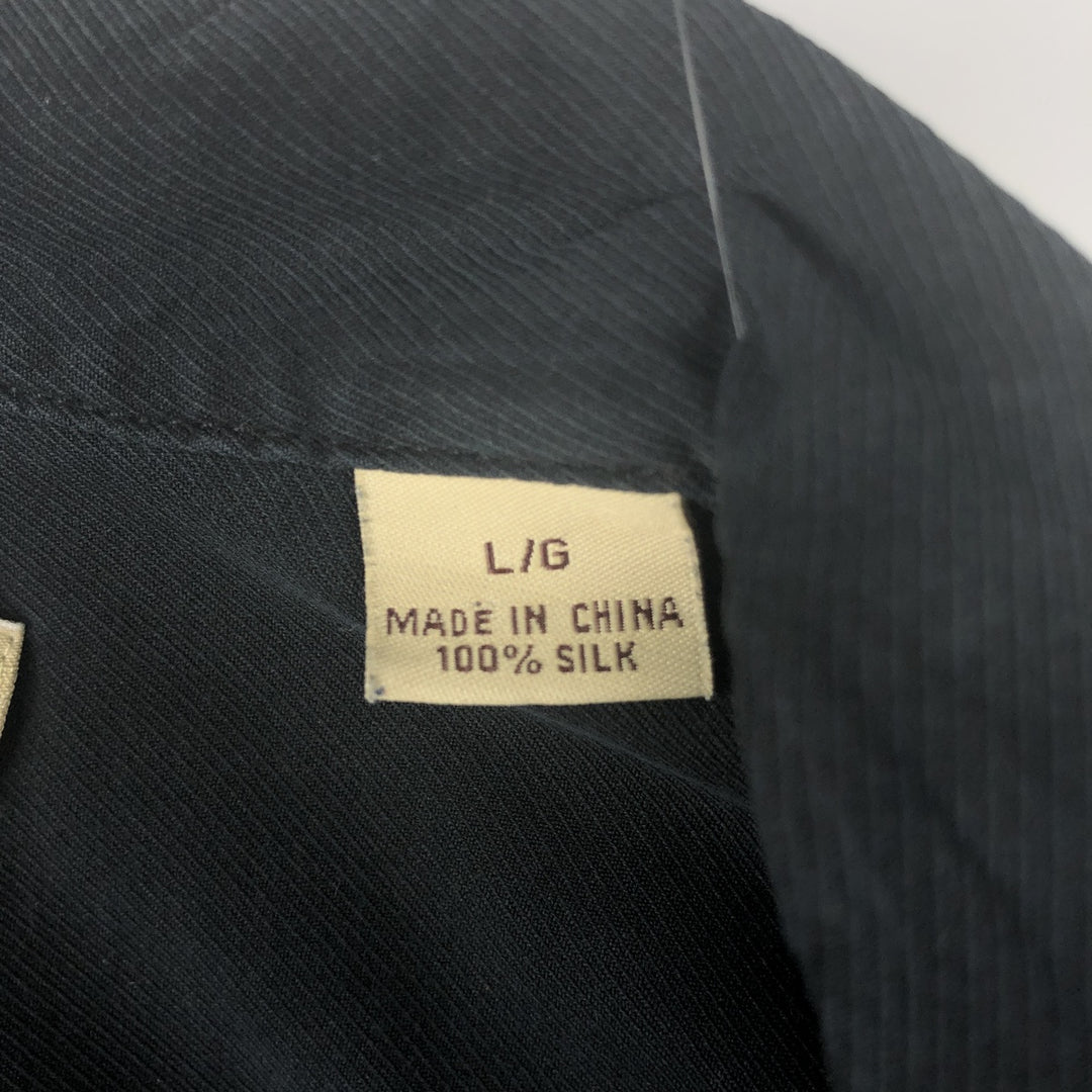 Tommy Bahama short sleeve open collar silk shirt, box shirt, men's size L silk black type Vintage Second Hand