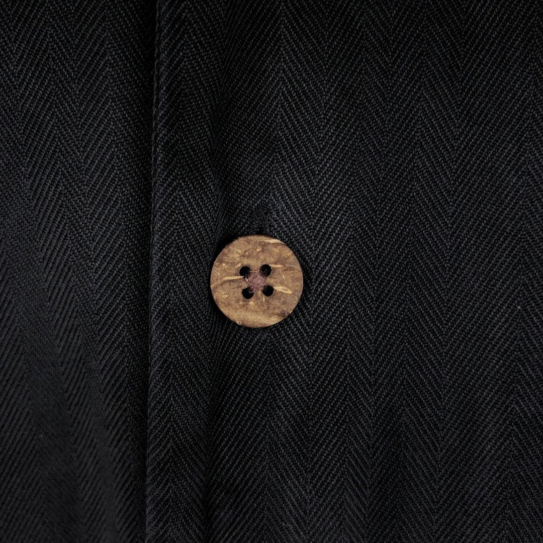Tommy Bahama Herringbone Short Sleeve Open Collar Silk Box Shirt, Men's Size L silk black type Vintage Second Hand