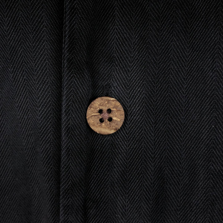 Tommy Bahama Herringbone Short Sleeve Open Collar Silk Box Shirt, Men's Size L silk black type Vintage Second Hand