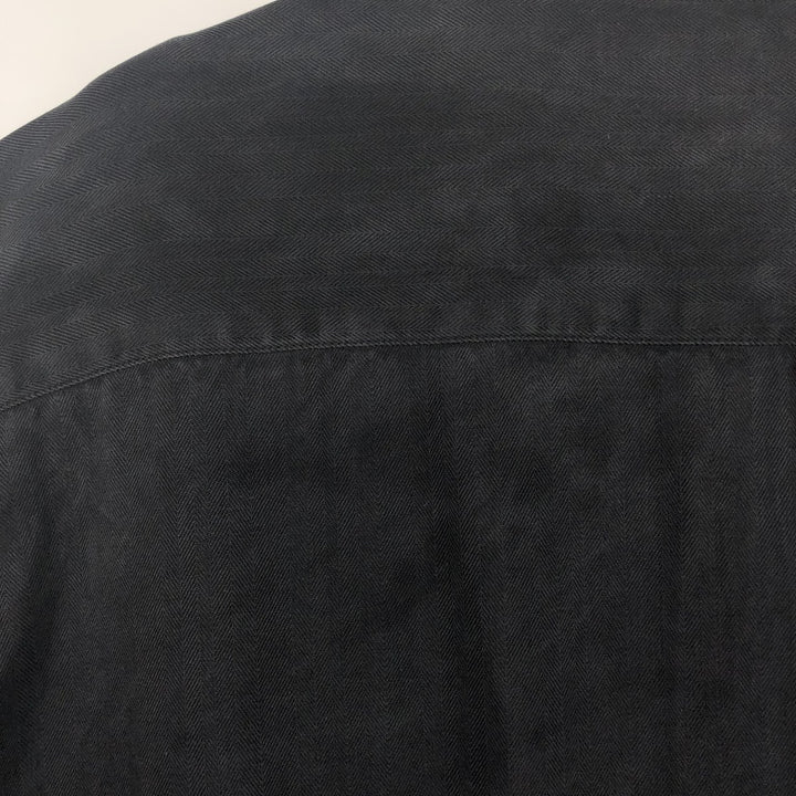 Tommy Bahama Herringbone Short Sleeve Open Collar Silk Box Shirt, Men's Size L silk black type Vintage Second Hand
