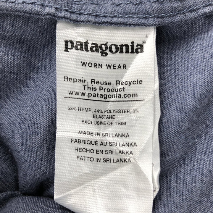Patagonia 53340SP19 Short-Sleeve Western Shirt, Men's Size XL (approx.) Hemp blue type Vintage Second Hand