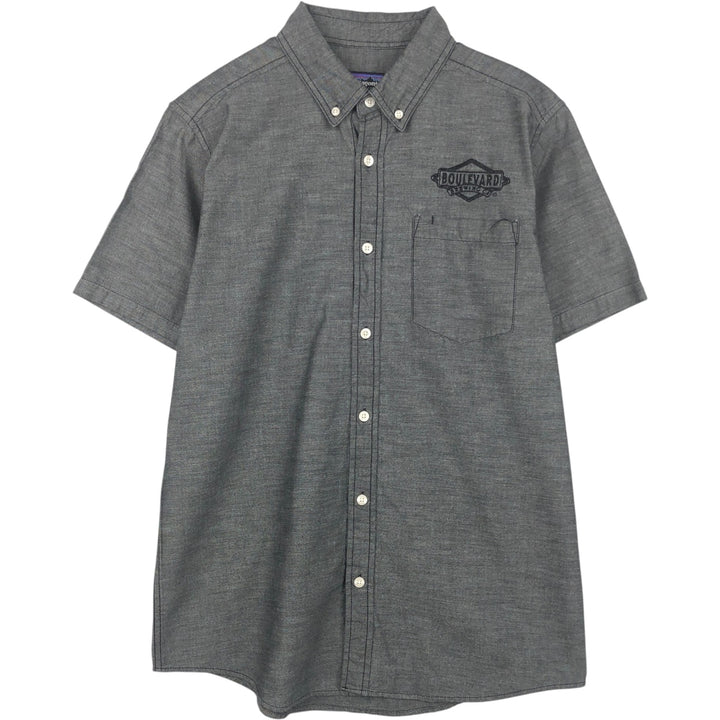 Patagonia Bluffside Shirt 54120SP13 Chambray Short-Sleeve Button-Down Shirt Men's Size M Organic cotton Charcoal Vintage Second Hand
