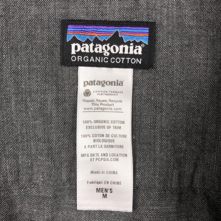 Patagonia Bluffside Shirt 54120SP13 Chambray Short-Sleeve Button-Down Shirt Men's Size M Organic cotton Charcoal Vintage Second Hand