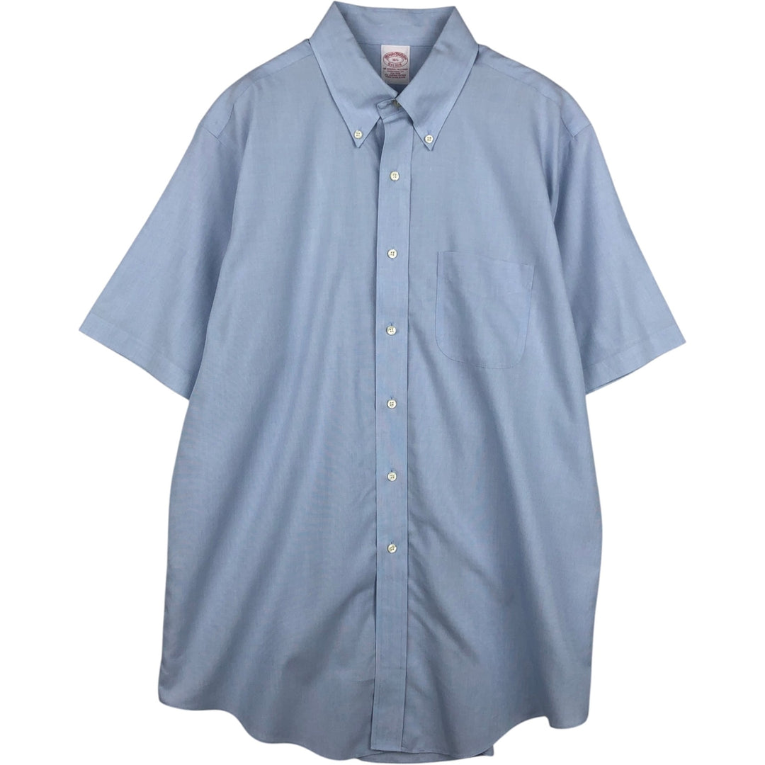 Brooks Brothers Est.1818 short sleeve button-down shirt, men's size L cotton Blue type light blue Vintage Second Hand