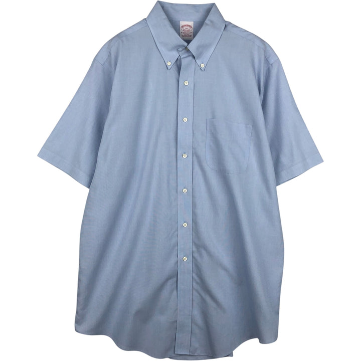 Brooks Brothers Est.1818 short sleeve button-down shirt, men's size L cotton Blue type light blue Vintage Second Hand