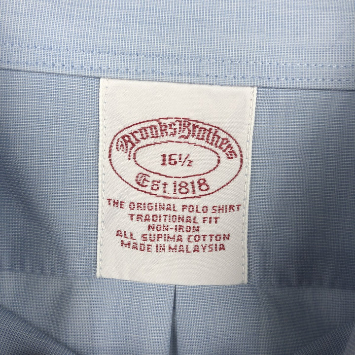 Brooks Brothers Est.1818 short sleeve button-down shirt, men's size L cotton Blue type light blue Vintage Second Hand