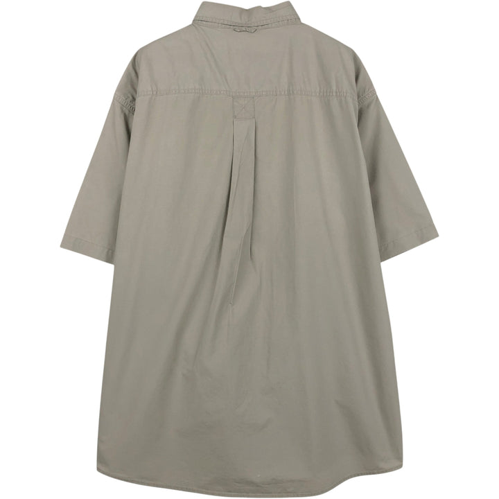 90s-00'S Timberland WEATHERGEAR short-sleeved button-down shirt, men's size L (approx.) cotton Beige type Vintage Second Hand