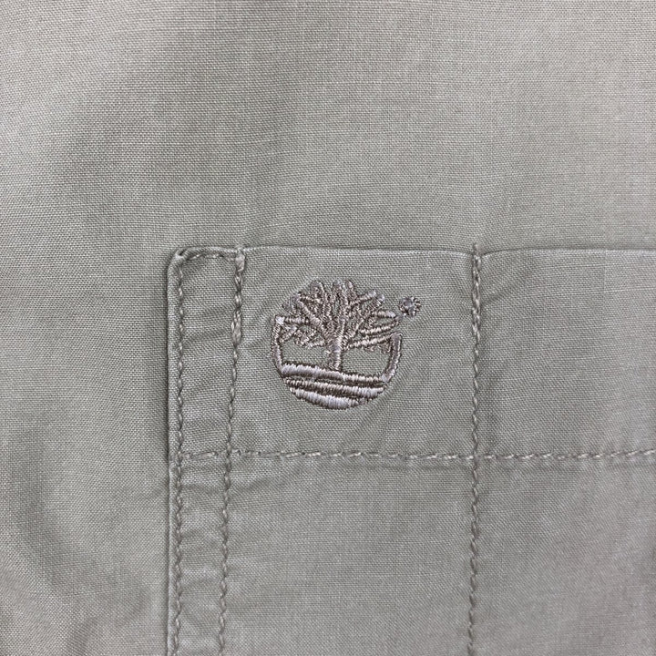 90s-00'S Timberland WEATHERGEAR short-sleeved button-down shirt, men's size L (approx.) cotton Beige type Vintage Second Hand