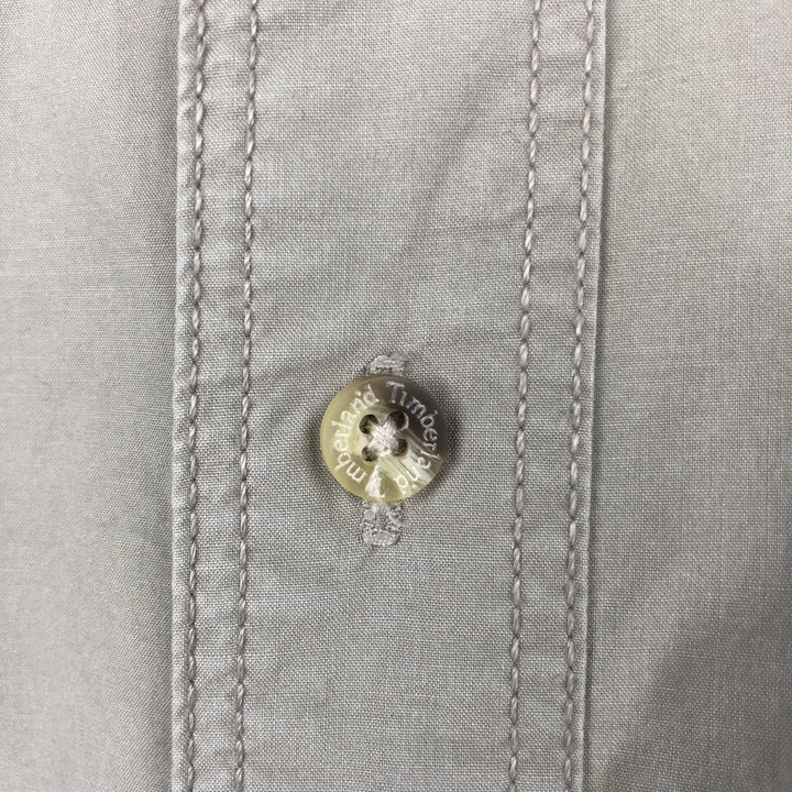90s-00'S Timberland WEATHERGEAR short-sleeved button-down shirt, men's size L (approx.) cotton Beige type Vintage Second Hand