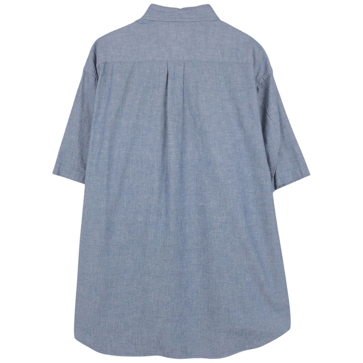 90'S Levi's DOCKERS Button-Down Short-Sleeve Chambray Shirt, Men's Size M (approx.), Vintage cotton blue type Vintage Second Hand