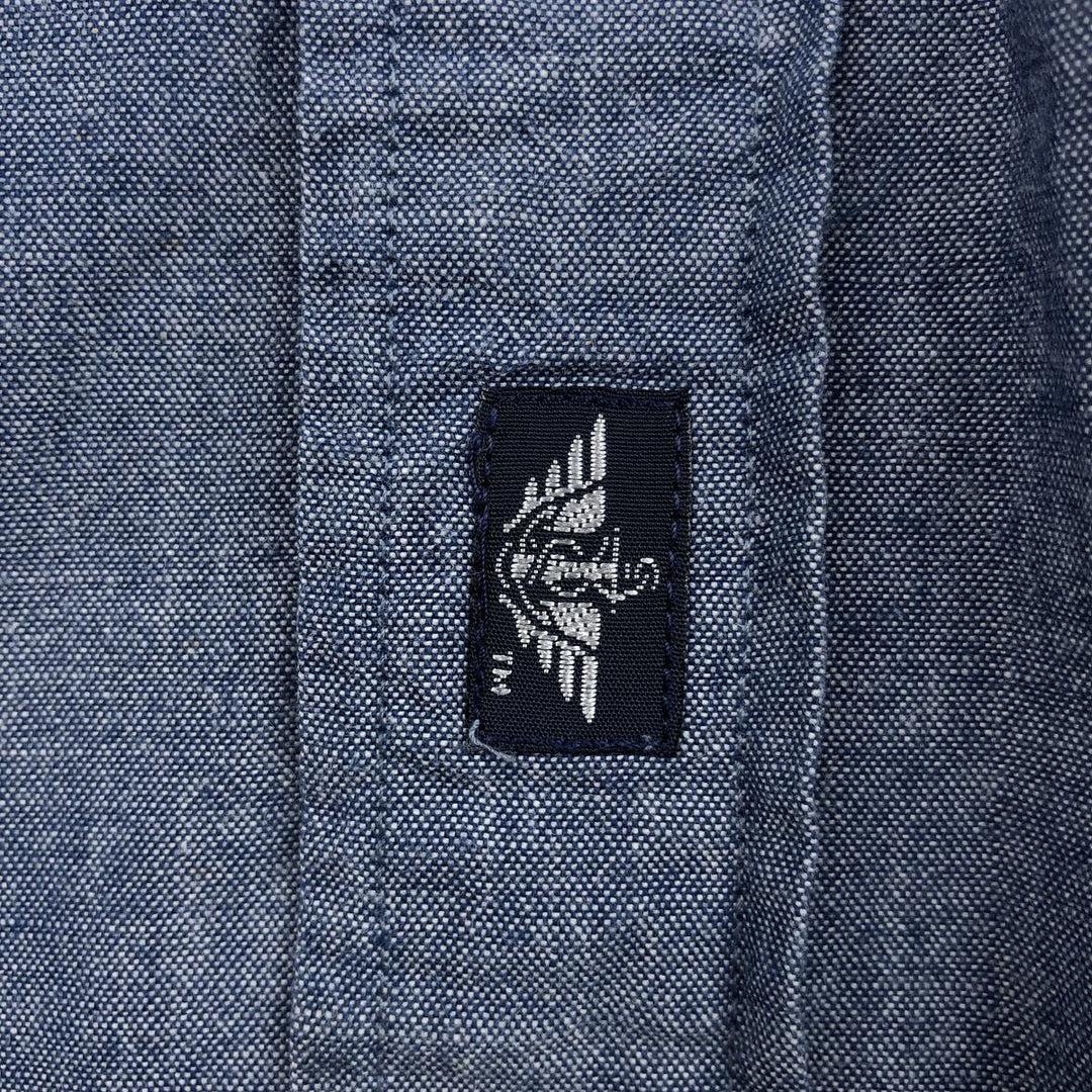 90'S Levi's DOCKERS Button-Down Short-Sleeve Chambray Shirt, Men's Size M (approx.), Vintage cotton blue type Vintage Second Hand
