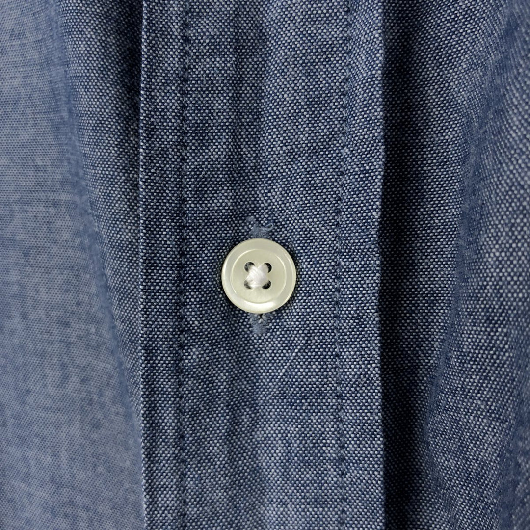 90'S Levi's DOCKERS Button-Down Short-Sleeve Chambray Shirt, Men's Size M (approx.), Vintage cotton blue type Vintage Second Hand