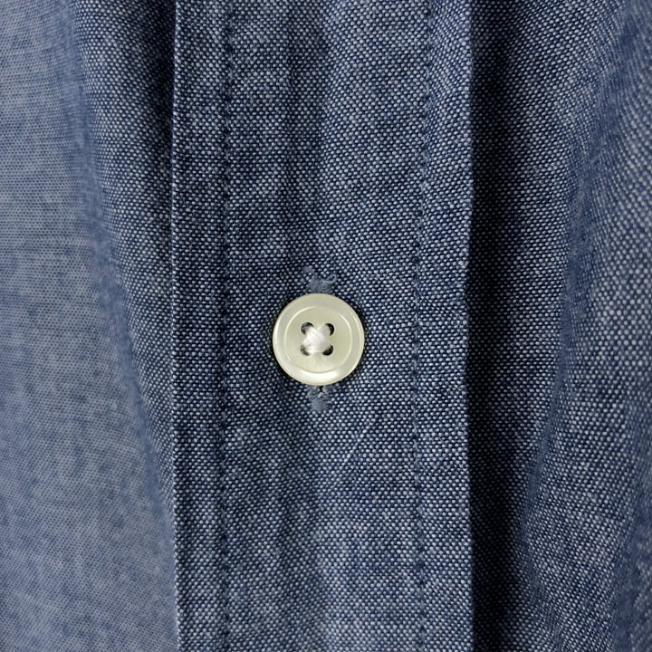 90'S Levi's DOCKERS Button-Down Short-Sleeve Chambray Shirt, Men's Size M (approx.), Vintage cotton blue type Vintage Second Hand
