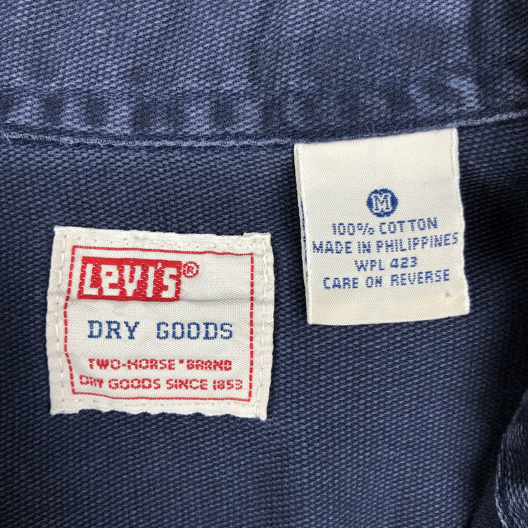 Levi's DRY GOODS Short-Sleeve Cotton Box Shirt, Men's Size M (approx.) cotton navy blue type Vintage Second Hand
