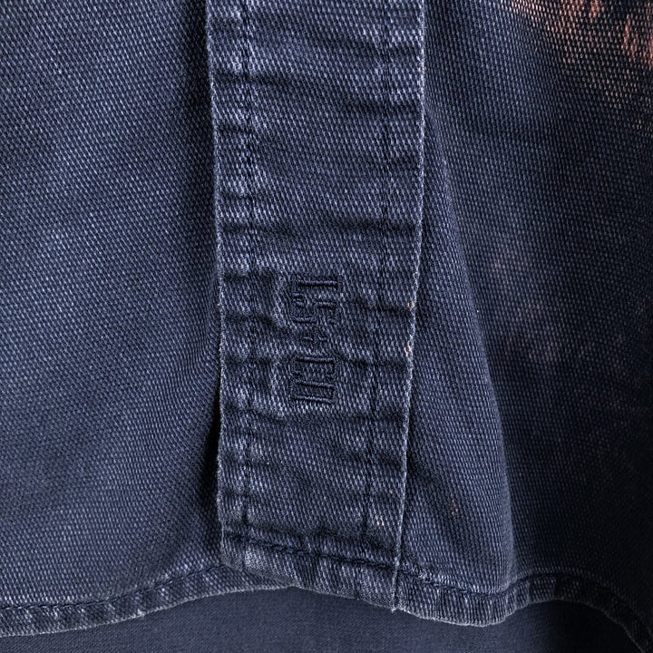 Levi's DRY GOODS Short-Sleeve Cotton Box Shirt, Men's Size M (approx.) cotton navy blue type Vintage Second Hand