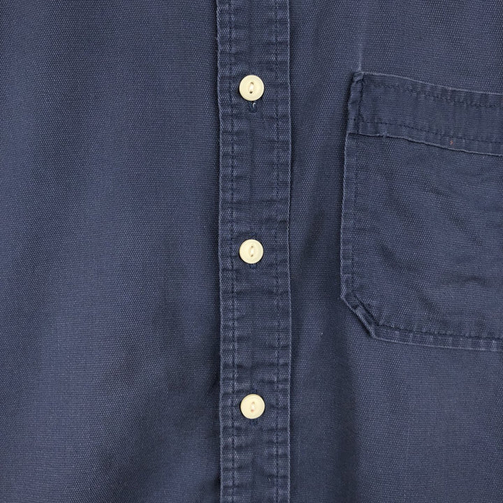 Levi's DRY GOODS Short-Sleeve Cotton Box Shirt, Men's Size M (approx.) cotton navy blue type Vintage Second Hand