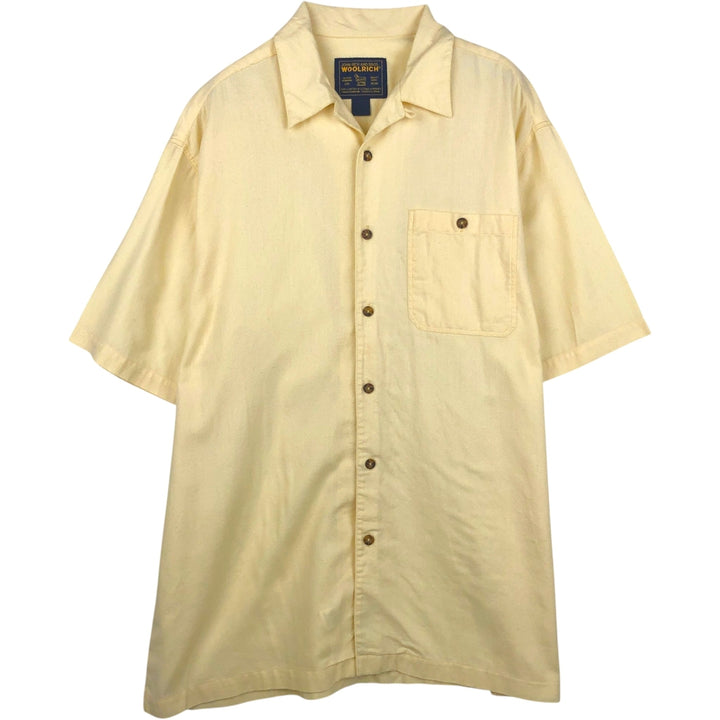 2000'S Woolrich Open Collar Short Sleeve Box Shirt, Men's Size XL (approx.) unclear yellow type Vintage Second Hand