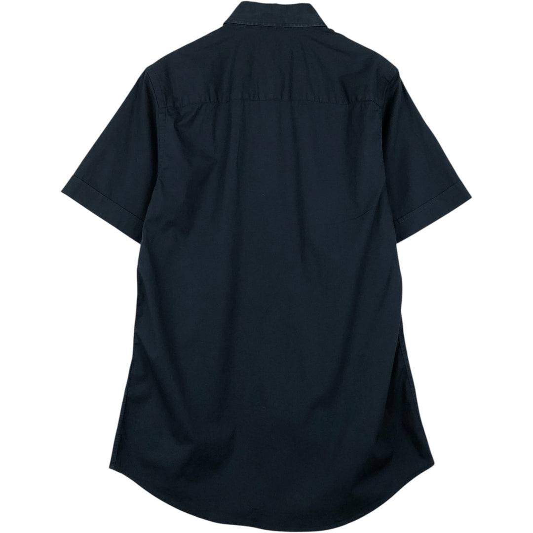 Burberry's THOMAS BURBERRY short-sleeved cotton shirt, men's size M (approx.) cotton navy blue type Vintage Second Hand