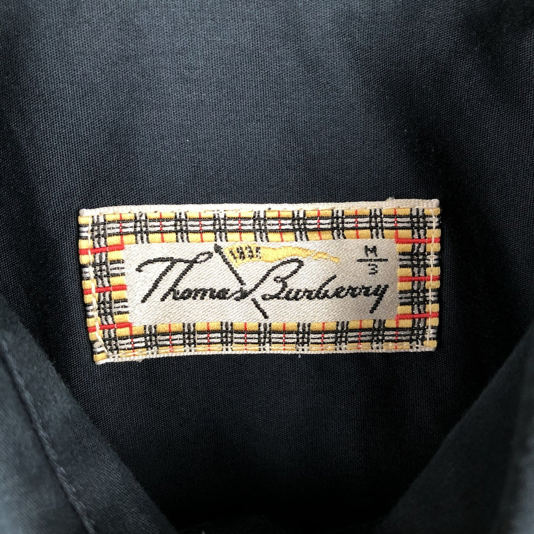 Burberry's THOMAS BURBERRY short-sleeved cotton shirt, men's size M (approx.) cotton navy blue type Vintage Second Hand