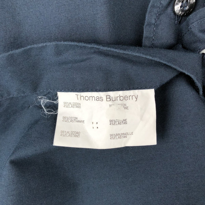 Burberry's THOMAS BURBERRY short-sleeved cotton shirt, men's size M (approx.) cotton navy blue type Vintage Second Hand
