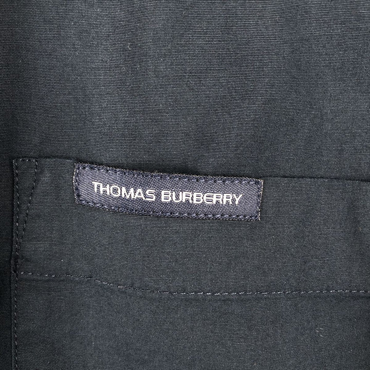Burberry's THOMAS BURBERRY short-sleeved cotton shirt, men's size M (approx.) cotton navy blue type Vintage Second Hand
