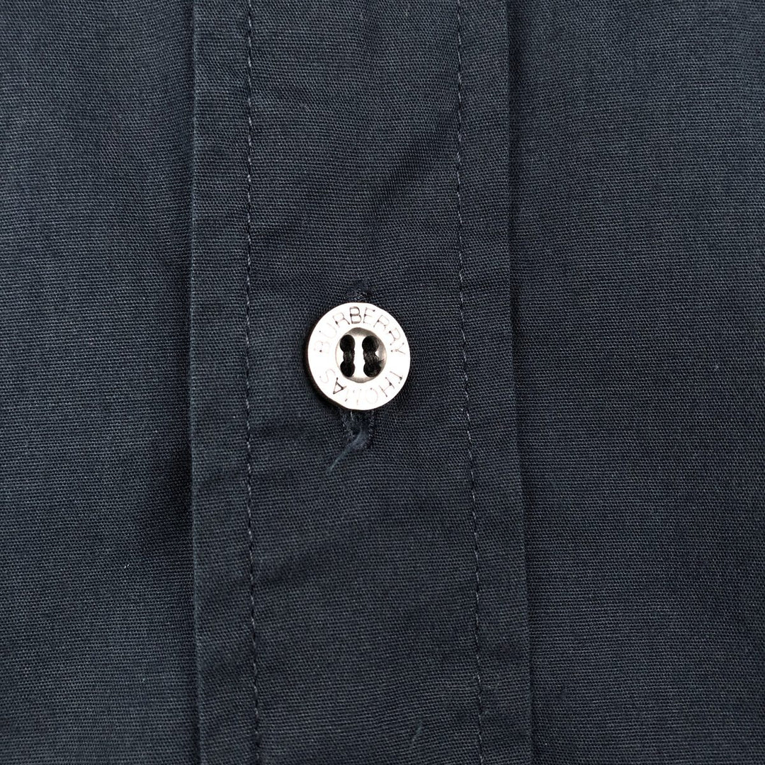 Burberry's THOMAS BURBERRY short-sleeved cotton shirt, men's size M (approx.) cotton navy blue type Vintage Second Hand