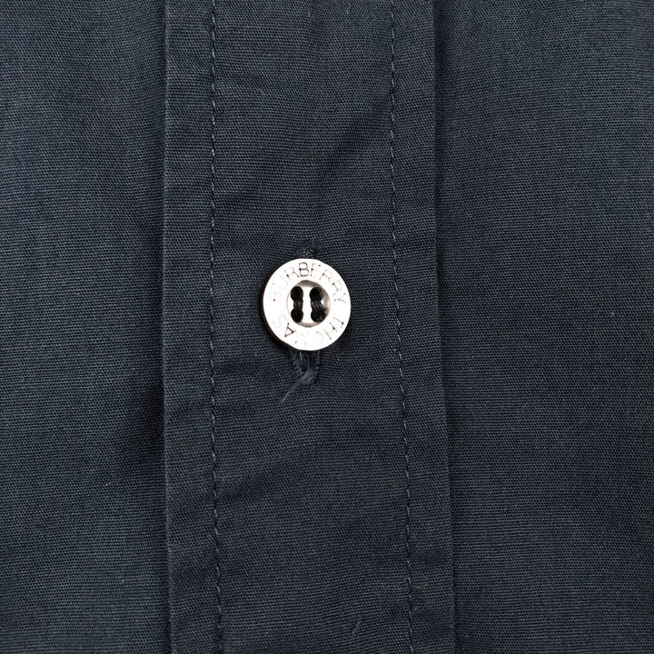 Burberry's THOMAS BURBERRY short-sleeved cotton shirt, men's size M (approx.) cotton navy blue type Vintage Second Hand