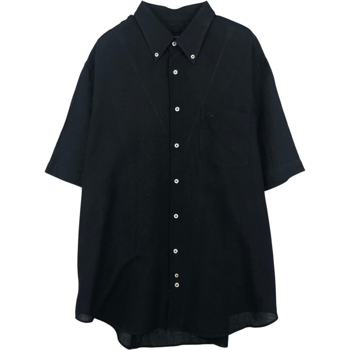 Burberry's BURBERRY LONDON short-sleeved button-down shirt, made in Spain, men's size XXL equivalent. polyester black type Vintage Second Hand