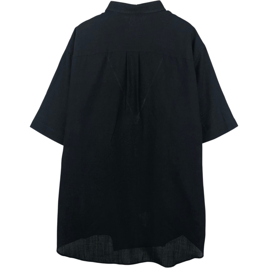 Burberry's BURBERRY LONDON short-sleeved button-down shirt, made in Spain, men's size XXL equivalent. polyester black type Vintage Second Hand