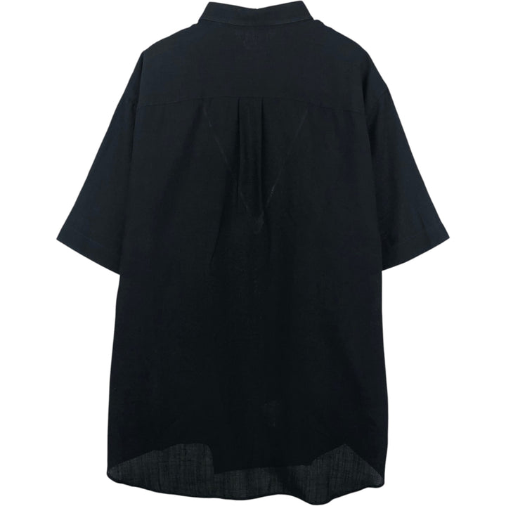 Burberry's BURBERRY LONDON short-sleeved button-down shirt, made in Spain, men's size XXL equivalent. polyester black type Vintage Second Hand