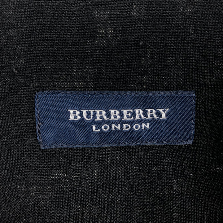 Burberry's BURBERRY LONDON short-sleeved button-down shirt, made in Spain, men's size XXL equivalent. polyester black type Vintage Second Hand
