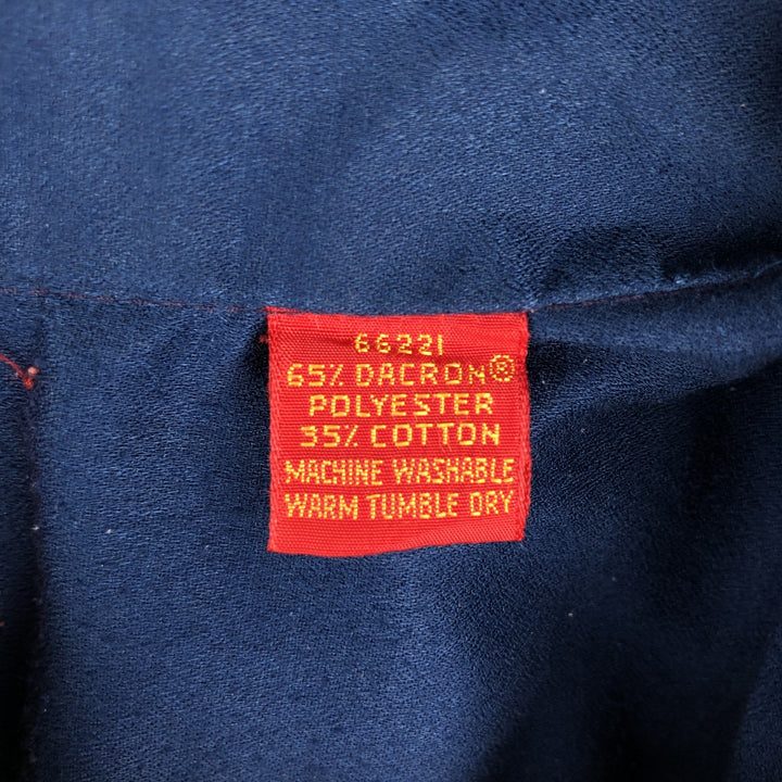 1970'S Sears KINGS ROAD Short-Sleeve Polyester Shirt, Men's XL (approx.), Vintage polyester navy blue type Vintage Second Hand
