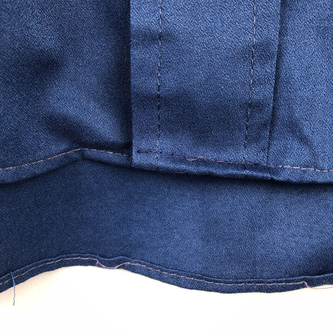 1970'S Sears KINGS ROAD Short-Sleeve Polyester Shirt, Men's XL (approx.), Vintage polyester navy blue type Vintage Second Hand