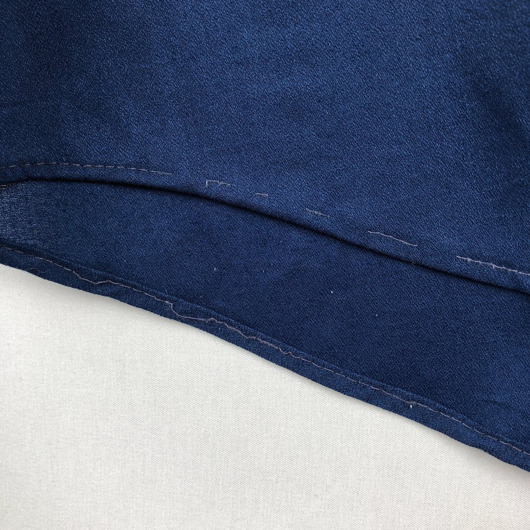 1970'S Sears KINGS ROAD Short-Sleeve Polyester Shirt, Men's XL (approx.), Vintage polyester navy blue type Vintage Second Hand