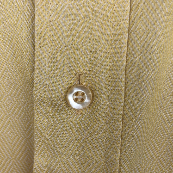 60s-70'S Penney's TOWNCRAFT all-over print short-sleeved poly-cotton shirt, men's size M equivalent, vintage. polyester yellow type Vintage Second Hand