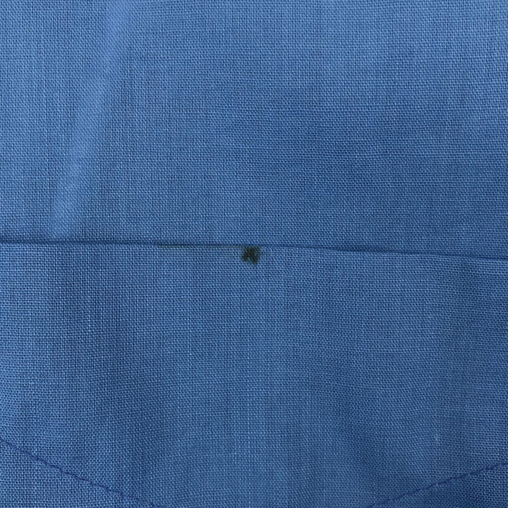 70'S CAMPUS Short-Sleeve Poly-Cotton Shirt, Made in USA, Men's XL Equivalent, Vintage polyester blue type Vintage Second Hand