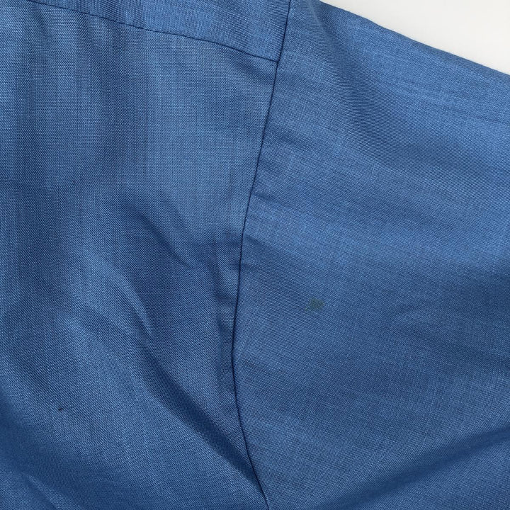 70'S CAMPUS Short-Sleeve Poly-Cotton Shirt, Made in USA, Men's XL Equivalent, Vintage polyester blue type Vintage Second Hand
