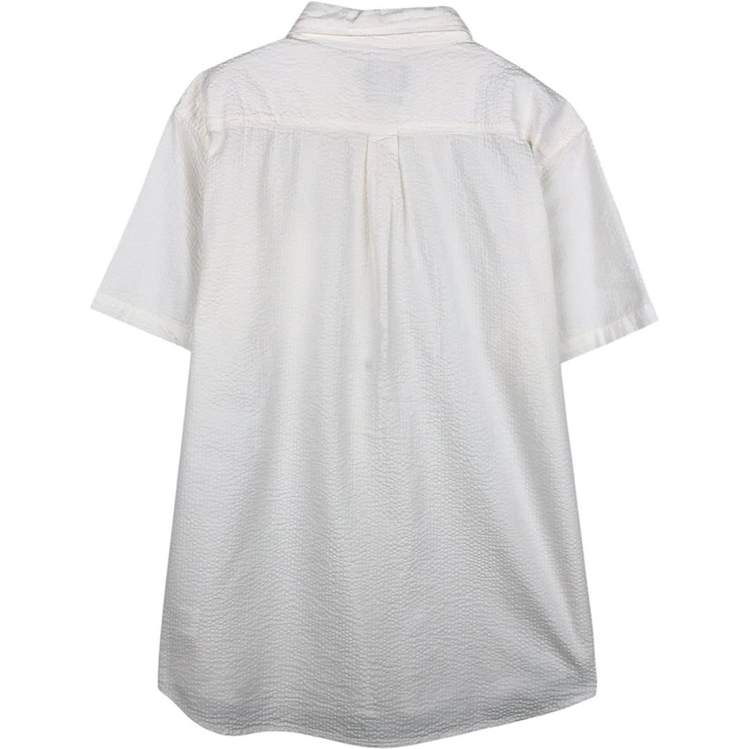 Stussy seersucker short-sleeved cotton shirt, men's size M (approx.) cotton white type Vintage Second Hand