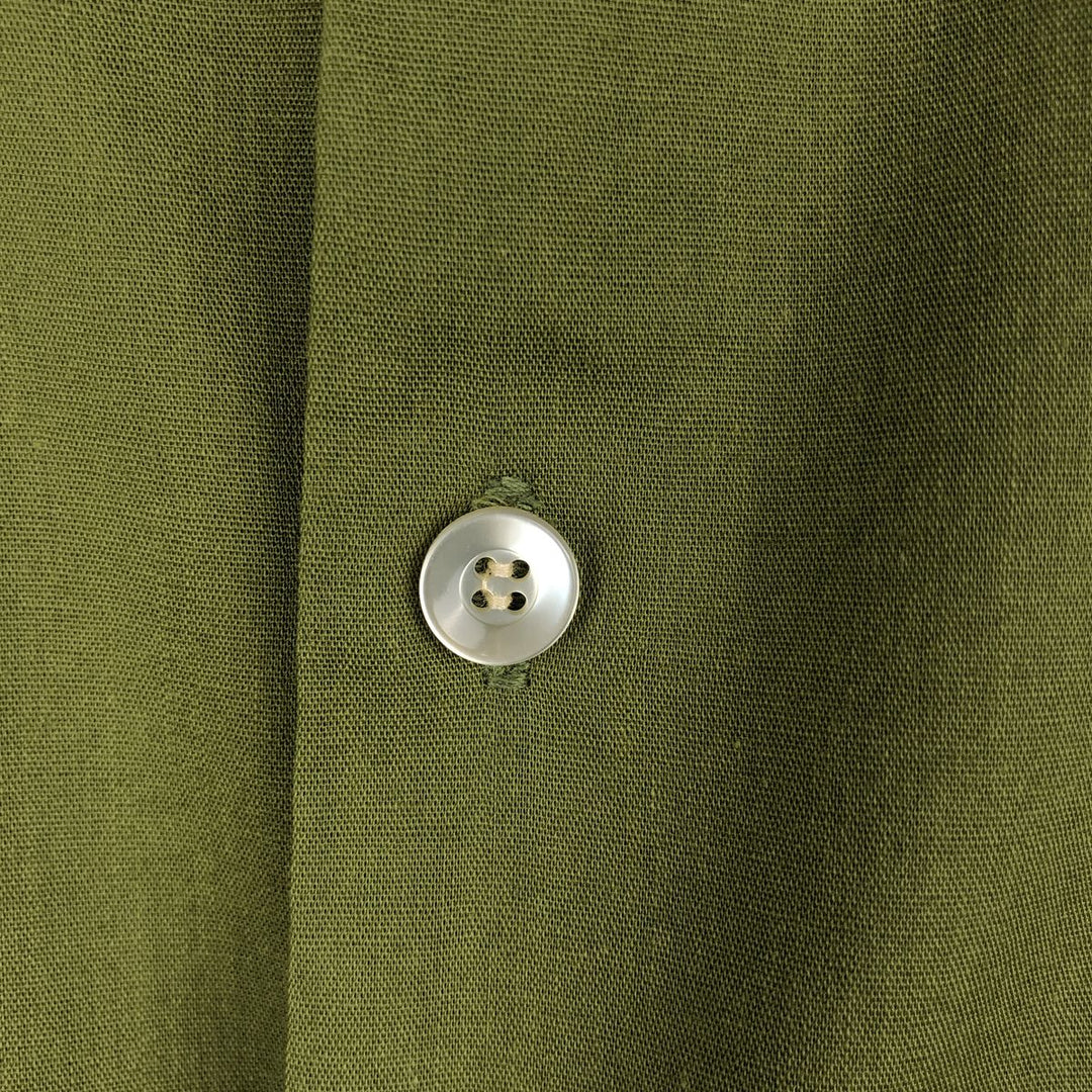 PERMANENT PRESS Short-Sleeve Poly-Cotton Box Shirt, Men's Size L (Equivalent), Vintage polyester green type Vintage Second Hand