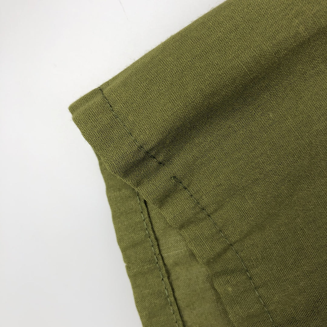 PERMANENT PRESS Short-Sleeve Poly-Cotton Box Shirt, Men's Size L (Equivalent), Vintage polyester green type Vintage Second Hand