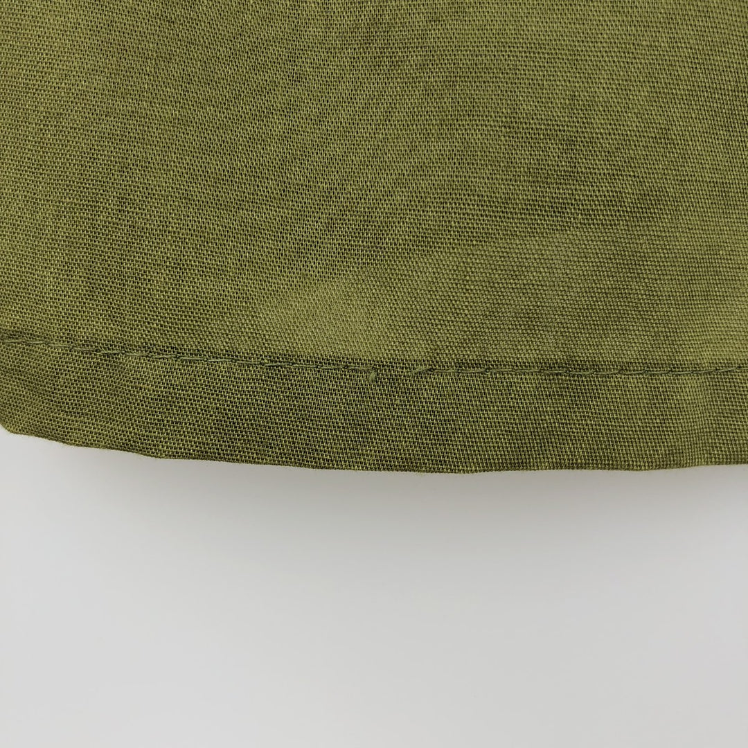 PERMANENT PRESS Short-Sleeve Poly-Cotton Box Shirt, Men's Size L (Equivalent), Vintage polyester green type Vintage Second Hand