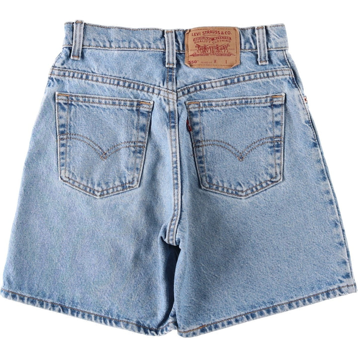 1990'S Levi's 37550-0291 Relaxed Fit Denim Shorts, Made in USA, Women's Size M (W26 equivalent), Vintage. cotton blue type Vintage Second Hand