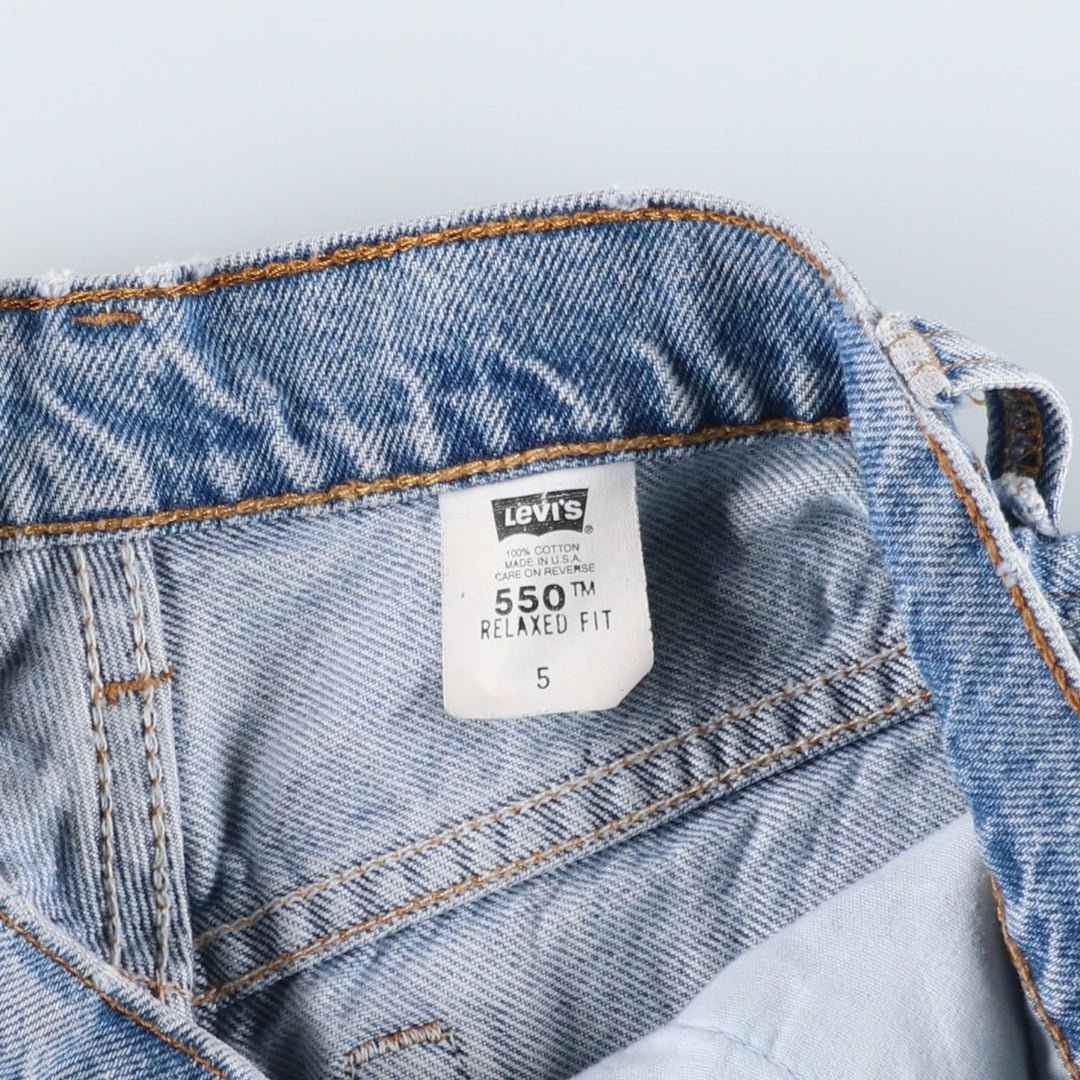 1990'S Levi's 37550-0291 Relaxed Fit Denim Shorts, Made in USA, Women's Size M (W26 equivalent), Vintage. cotton blue type Vintage Second Hand