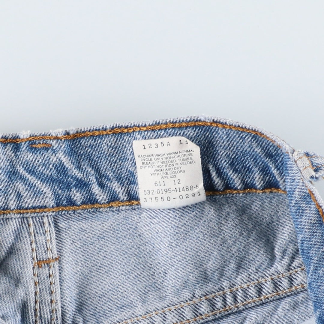1990'S Levi's 37550-0291 Relaxed Fit Denim Shorts, Made in USA, Women's Size M (W26 equivalent), Vintage. cotton blue type Vintage Second Hand