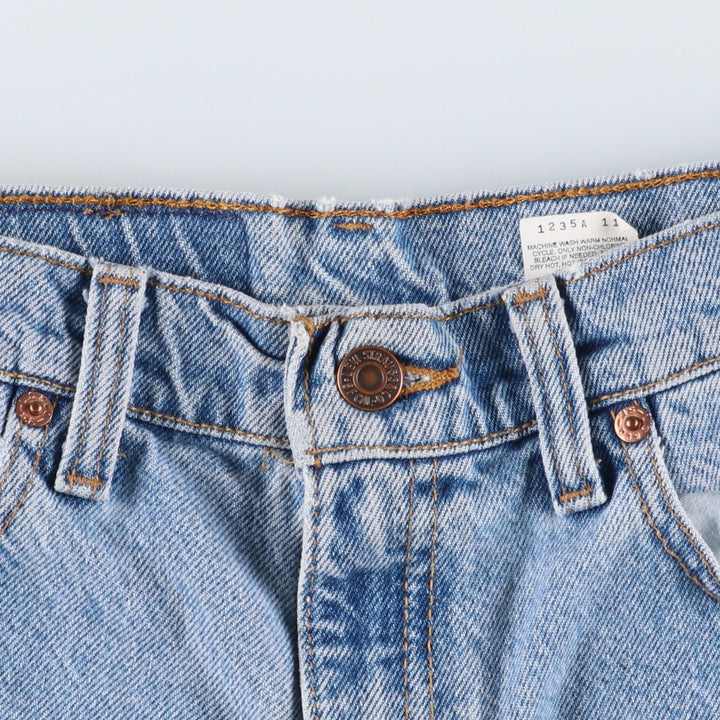 1990'S Levi's 37550-0291 Relaxed Fit Denim Shorts, Made in USA, Women's Size M (W26 equivalent), Vintage. cotton blue type Vintage Second Hand