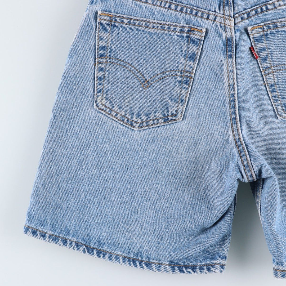 1990'S Levi's 37550-0291 Relaxed Fit Denim Shorts, Made in USA, Women's Size M (W26 equivalent), Vintage. cotton blue type Vintage Second Hand