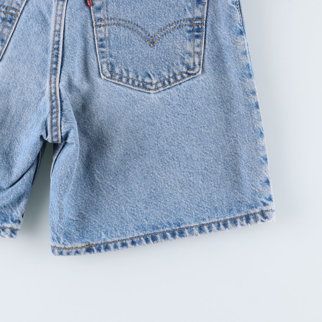 1990'S Levi's 37550-0291 Relaxed Fit Denim Shorts, Made in USA, Women's Size M (W26 equivalent), Vintage. cotton blue type Vintage Second Hand