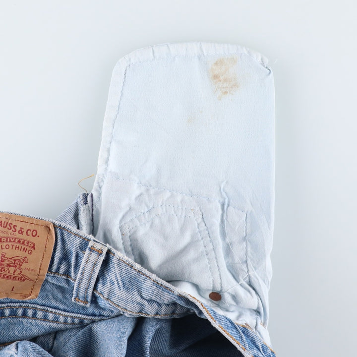 1990'S Levi's 37550-0291 Relaxed Fit Denim Shorts, Made in USA, Women's Size M (W26 equivalent), Vintage. cotton blue type Vintage Second Hand