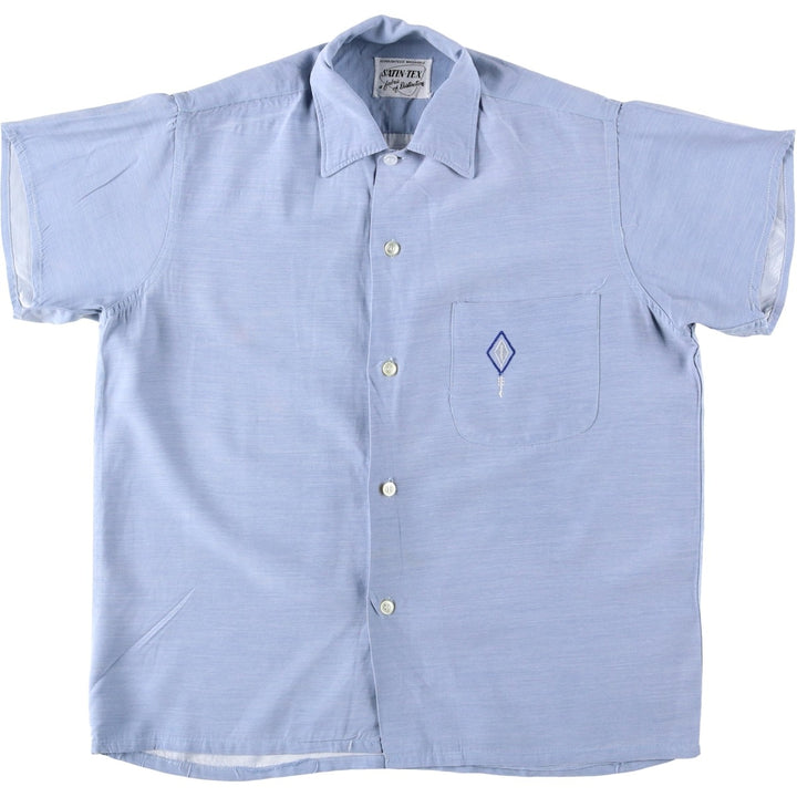 Satin-Tex Short-Sleeve Box Shirt, Women's Size S (Equivalent), Vintage Box Shirt unclear Blue type light blue Vintage Second Hand